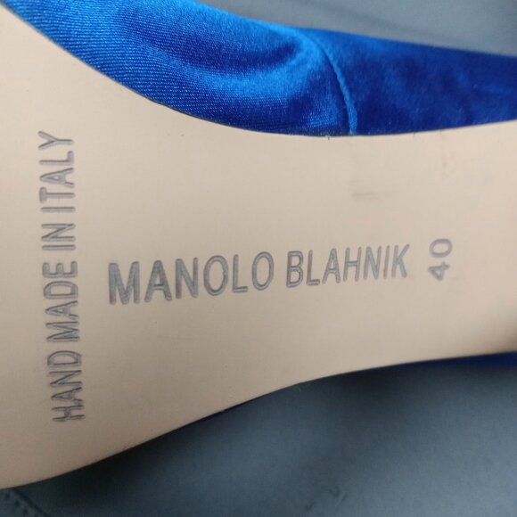Manolo Blahnik Hangisi Embellished SEX AND THE CITY Stiletto SATIN PUMPS - Picture 12 of 14